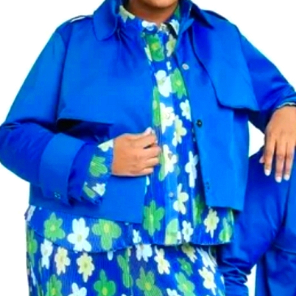 Sammy B x Target Cropped Short Jacket in Blue Size 3X